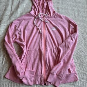 Pink Nike zip up hoodie